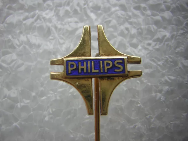 alte Anstecknadel - Philips - Firmen Jubiläum - Hakennadel 585 Gold