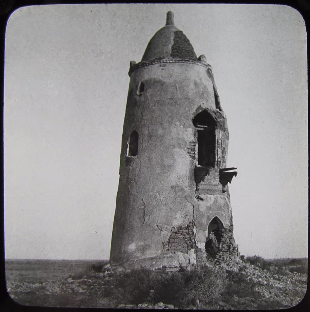 Glass Magic Lantern Slide INDIA NO28 RUINED TOWER C1910 PHOTO