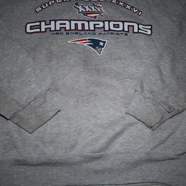 Felpa sportiva vintage Lee New England Patriots NFL Super Bowl maglione taglia XL 3