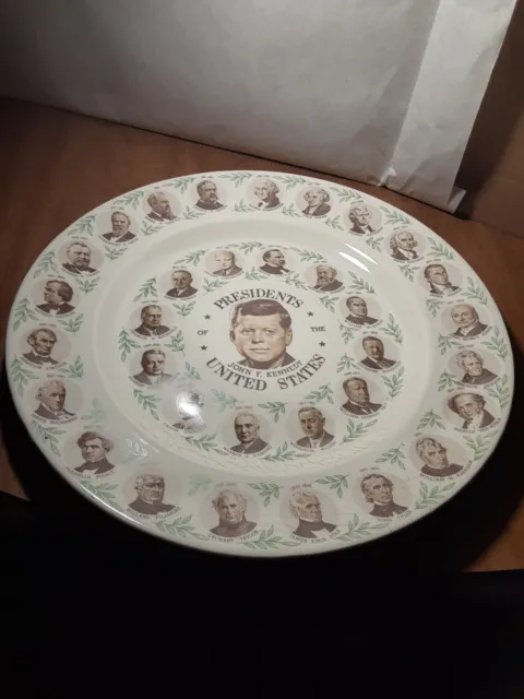 Vintage 1960s Presidents Of The United States John F Kennedy Collector Plate 10”