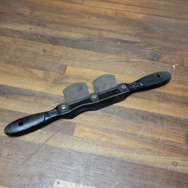 K926- Antique  STANLEY Sweetheart No. 60 DOUBLE SPOKE SHAVE Concave & Flat 11