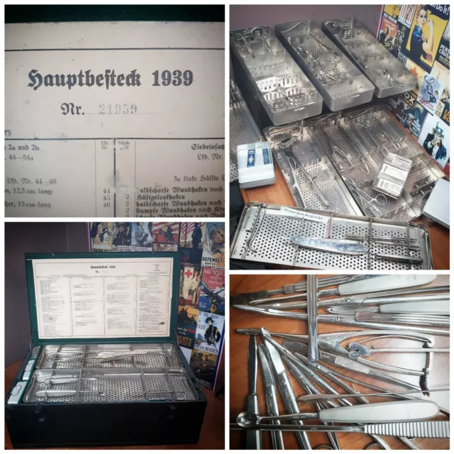 Wwii 1939 German Large Medical Surgical Set Aesculap Instrument Field Gear Usa