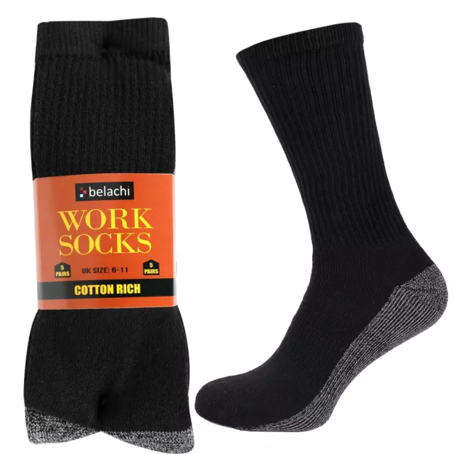 5-20 Pairs WORK SOCKS Mens FULL TERRY Industrial Crew Cushioned Socks Size 6-11