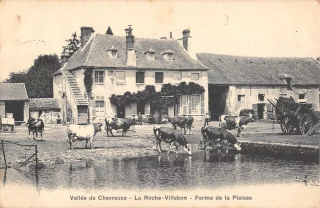 Cpa 78 La Roche Villebon / Farm De La Pleisse / Cow