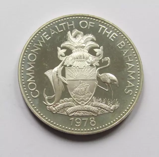 Bahamas Silver $10 coin dated 1978 contains .7291 ozs silver - Good collectable