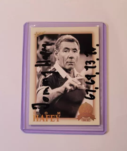 Richmond Tigers - Tommy Hafey Signed Afl Select 2007 Hall Of Fame Card