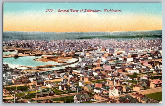 Bellingham, Washington WA - General View of Bellingham City - Vintage Postcard