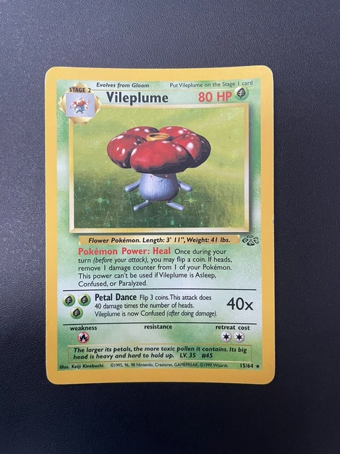 NM - Vileplume Jungle Holo Rare 15/64 Pokemon TCG Card WOTC 1999