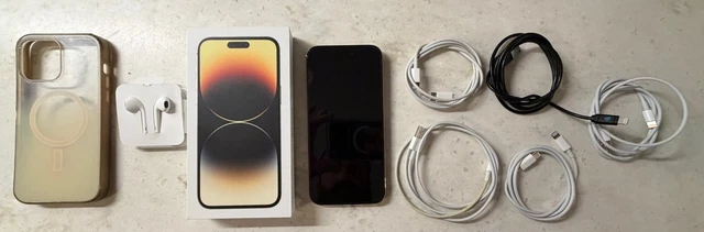 IPHONE 14 PRO Max 128gb Gold Unlocked With Accessories $234.67