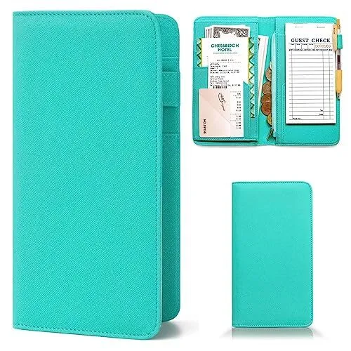 Server Book with Zipper Pocket 5x9 Waitress Book with Money Pocket Magnetic