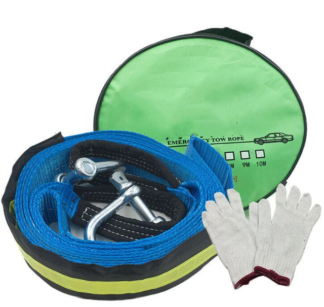 Corde de Remorquage Auto Câble Sangle Remorquage Traction Gant 5M 8000kg voiture