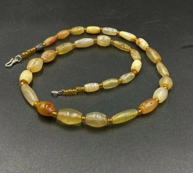 OLD Beads Antique Trade Jewelry Agate Necklace Ancient Antiquities Myanmar