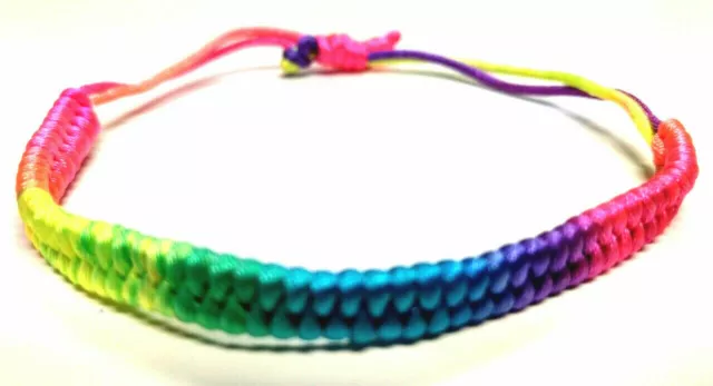 Regenbogen Armband geflochten, rainbow csd pride gay lesbian LGBT bracelet, NEU