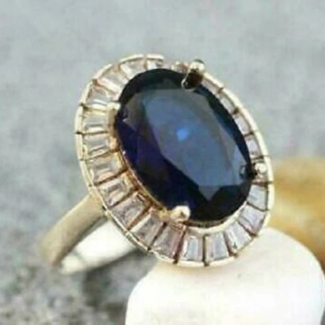Bague De Fiançailles En Or Jaune Plaqué - 2,20 Ct Diamants Simulés, Argent 925, Taille Réglable, Neuve