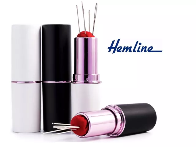 Hemline Lipstick Needle & Pin Case - Needle Storage Craft Sewing Embroidery Gift