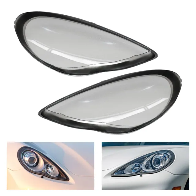 Left and Right Front Headlight Lens Covers Pair Fit Porsche Panamera 2010-2013!