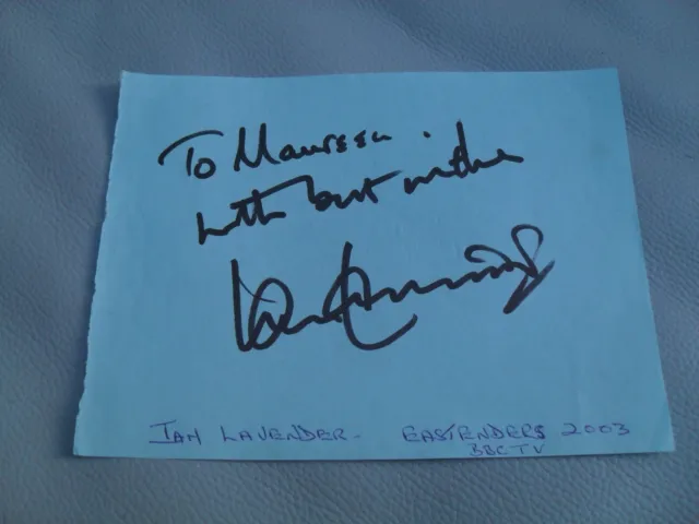 IAN LAVENDER AUTOGRAPH - Signed autograph book page DAD'S ARMY, EASTENDERS
