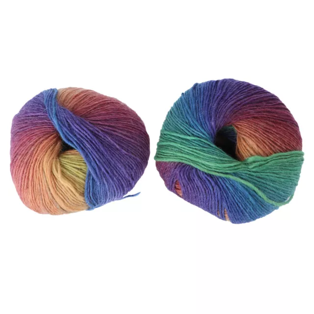 2 Roll Felting Wool Knitting Yarn Weaving for Loom Duan Dye