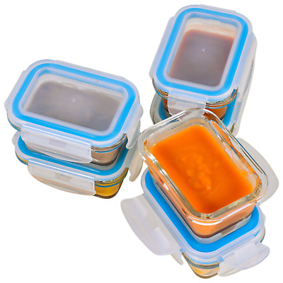 Elacra 4oz 6-Pack Glass Baby Food Storage Containers