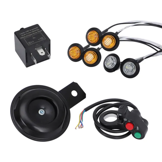 Universal ATV UTV SXS Scooter LED Turn Signal Horn Kit Street Legal 4 way hazard