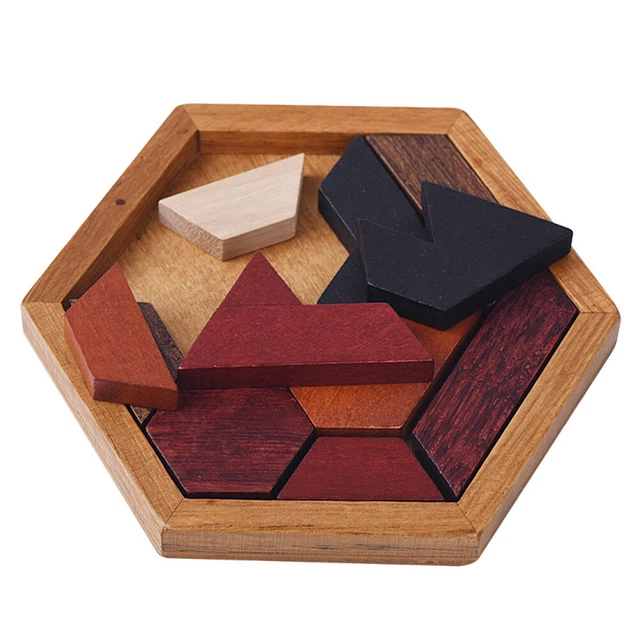 Wood Abnormity Shape Puzzle Toys Wooden Puzzle Geometric Tangram Jigsaw Boar BGS