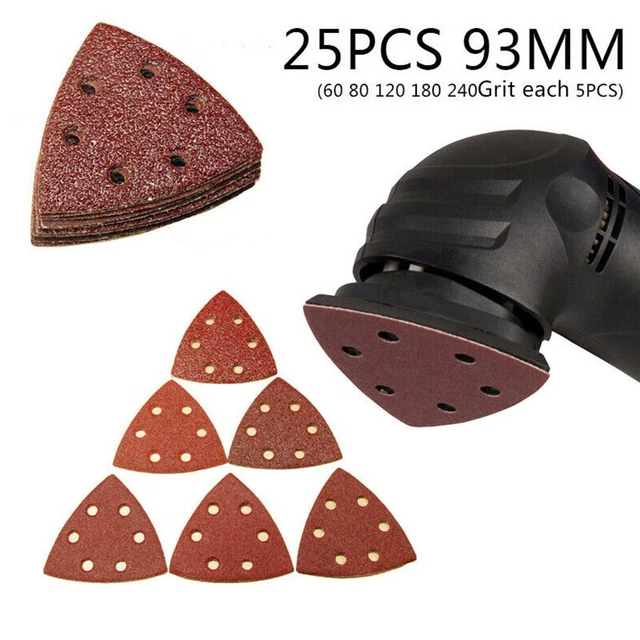 Set carta cuscinetti levigatura triangolari taglio di precisione 93 mm 25 pz per