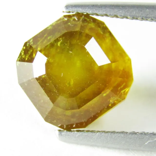 6.78Cts Glorious Natural Yellow Sapphire 9mm Asscher Cut Bankaja Loose Gemstone