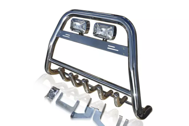 Bull BAR + Rettangolare Pois Per Renault Trafic 14 - 20 Abar Inox -detachable