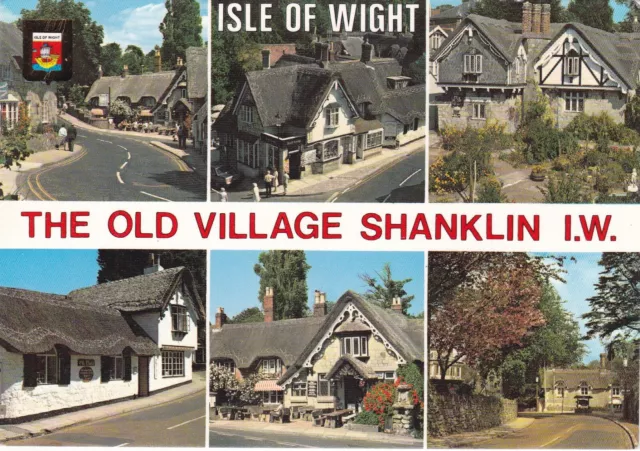 Old Village Shanklin Isle of Wight Multiview Postcard unused crease