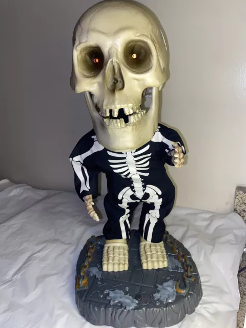 2001 Gemmy 17" Big Head Singing Dancing Skeleton Animated "Super Freak”