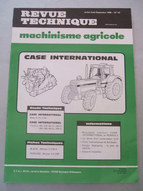 REVUE TECHNIQUE TRACTEUR CASE IH international 955 956 1055 1056 + versions XL