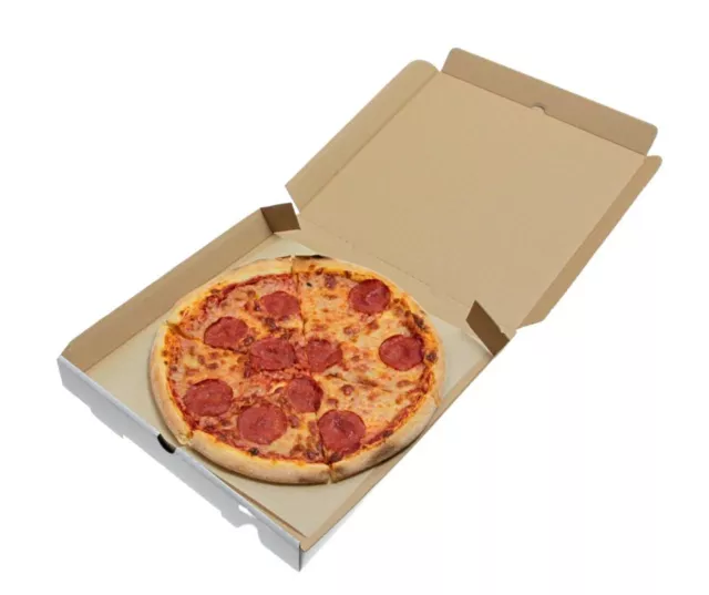 100 Pizzakartons Pizzaboxen Flammkuchenkarton weiss unbedruckt 32x32x4