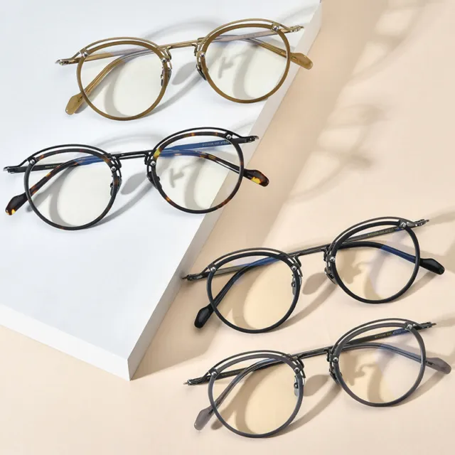 Bespoke Round Photochromic Reading Glasses Readers Acetate Titanium Frames B