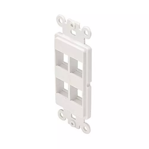 Eagle 4 Port Keystone Insert White Decora Wall Plate Decorator Single Gang