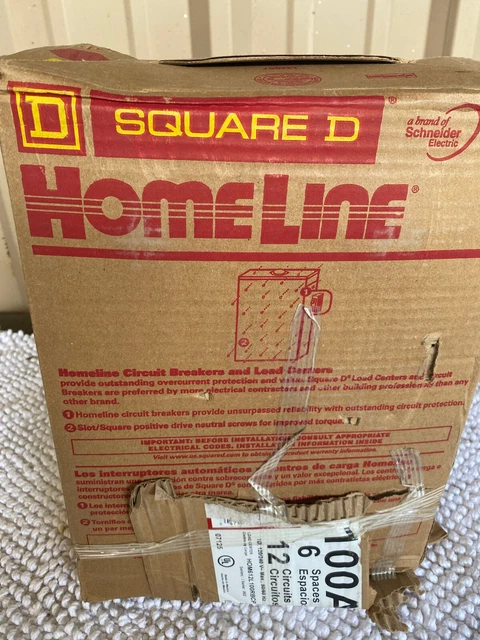 Square D Homeline Main Lug Load Center 100 Amp 6 Space HOM6 12L 100RBCP