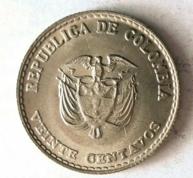 1965 Kolumbien 20 Centavos - Exotische Münze - Au Menge Qqq 2