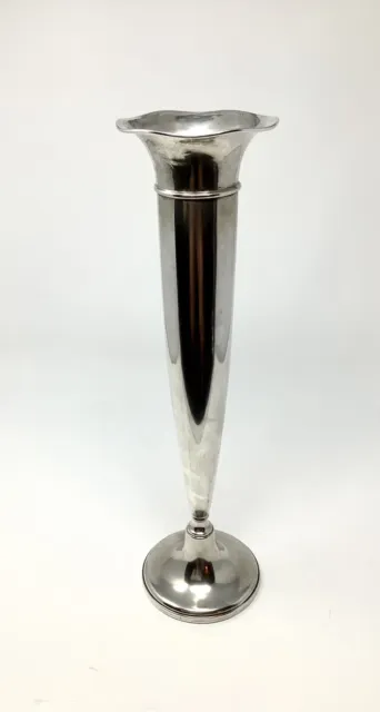 Antique Large 16” International Sterling Silver Co Trumpet Bud Vase 1910-1940