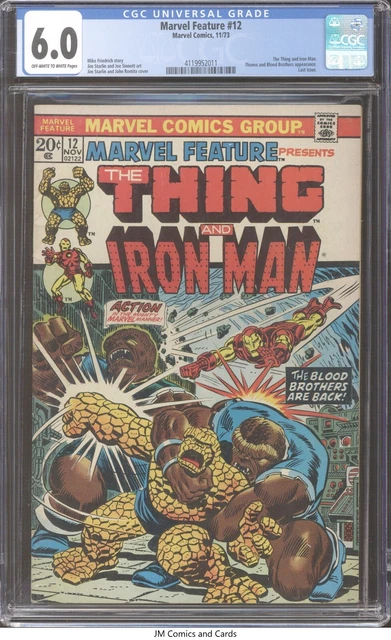 Marvel Feature #12 1973 CGC 6.0 -Iron Man. 2nd app of Blood Brothers Last Issue.