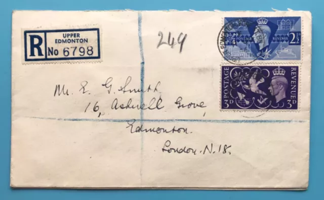 11 June 1946 King George VI  VICTORY “FIRST DAY COVER” TWO STAMPS SG 491, 492