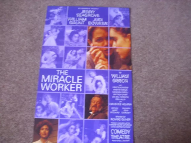 The MIRACLE WORKER  Jenny SEAGROVE  Original  COMEDY Theatre Poster
