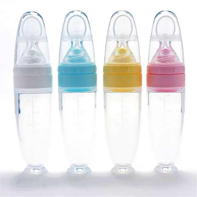 Silicone Container Food Supplement Feeding Spoon Bottle Baby Rice Paste
