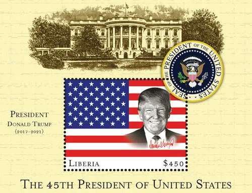 Liberia 2016 - 45th President of the US Donald Trump - Souvenir Stamp Sheet MNH