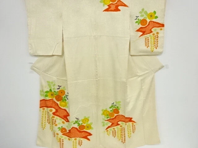 42394# Japanese Kimono / Antique Kimono / Shibori / Embroidery / Kiku & Wist
