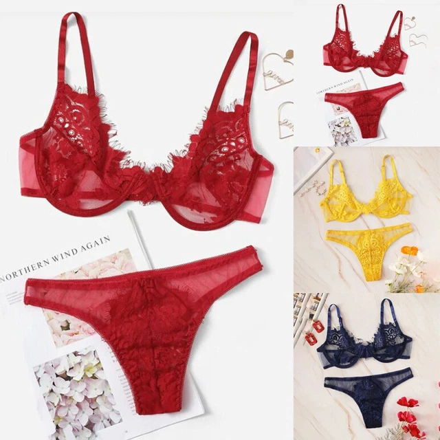 Charmante lingerie 1 * soutien-gorge + 1 * culotte robes en dentelle séduisante