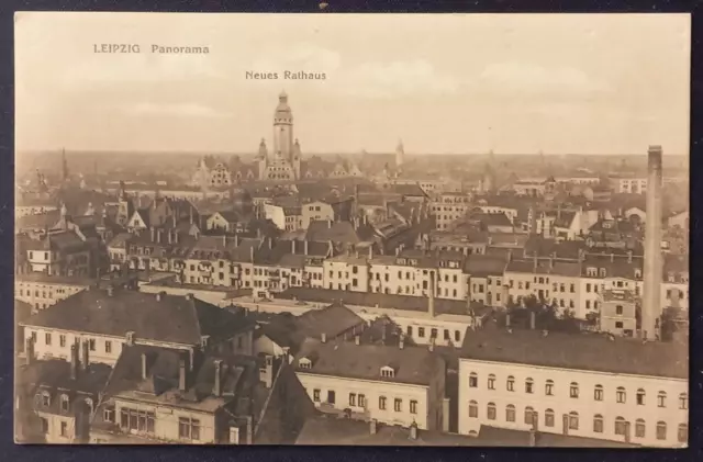 LEIPZIG, Panorama, Neues Rathaus, 1913 beschrieben