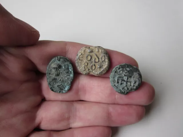 lot of three late Roman or Byzantine lead seals.