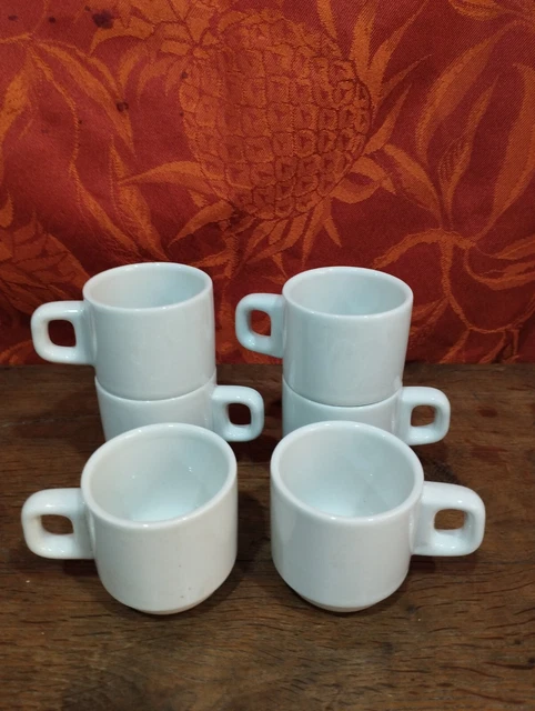 GIANELLO lot de 6 Tasses à Café / expresso en Porcelaine bistrot