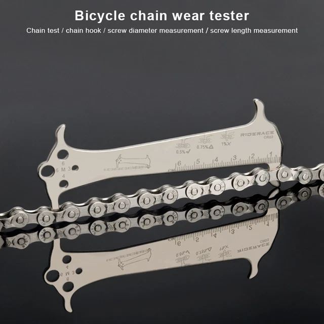 Jauge D'usure De Chaîne De Vélo En Alliage D'aluminium - Outil De Vérification 3-en-1 Pour Mesurer Chaîne, Crochet Et Vis, Compatible VTT, Route, Ville