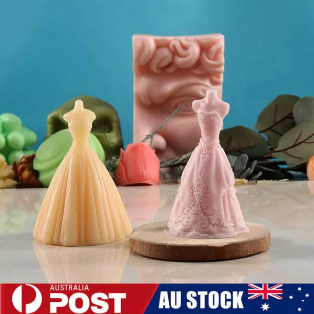 3D DIY Wedding Candle Mold Bride Dress Silicone Soap Mold Craft Art Plaster Mold