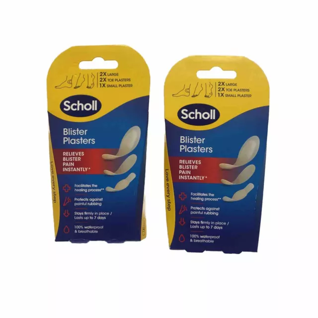 2 X Brand New Box - SCHOLL BLISTER PLASTERS 5PCS- Large - Small - Toe Plasters